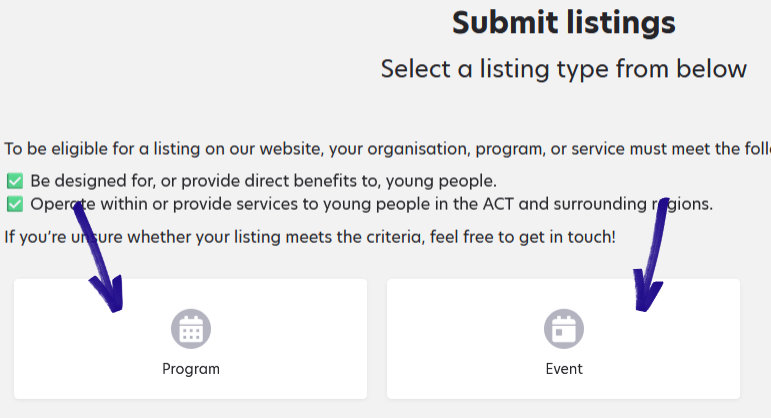 Adding a Listing 2 select program